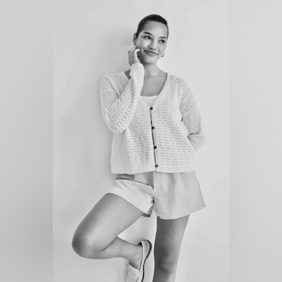 NEW MADEWELL - Open-Stitch Cardigan Sweater in Rust - Picture 3 of 10